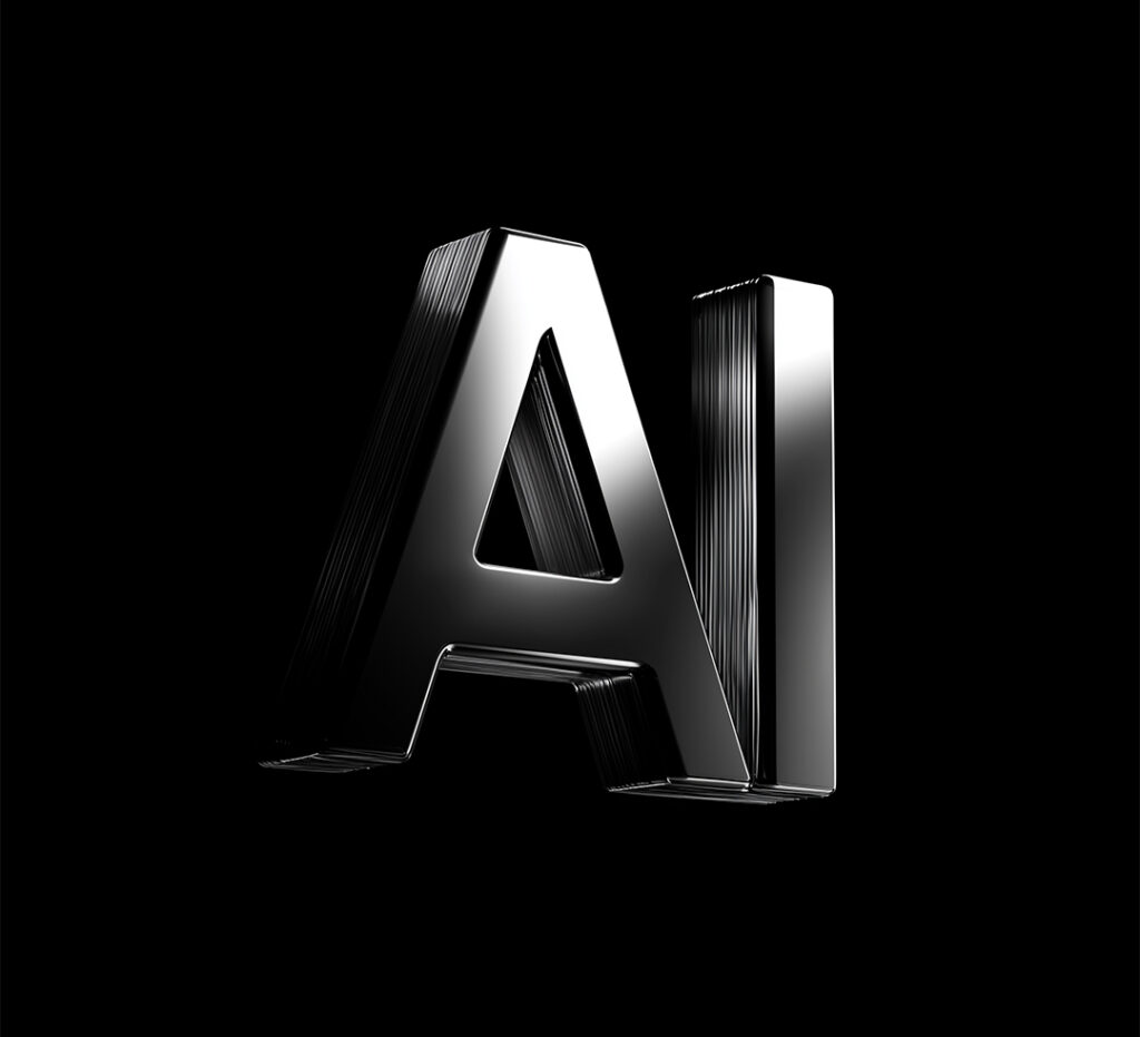 An image with written AI